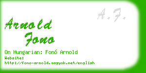 arnold fono business card